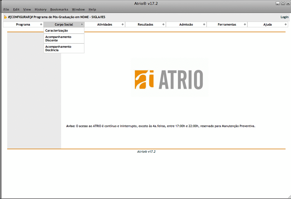Menu Corpo Social